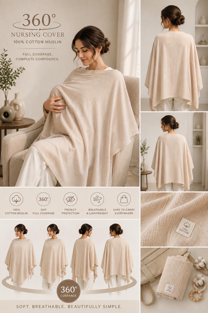 Eleven Group Nursing Cover for Breastfeeding Full Privacy Soft Breathable Breastfeeding Cover Multi-Use Breast Feeding Covers for Women Moms Baby Feeding Privacy Nursing Covers